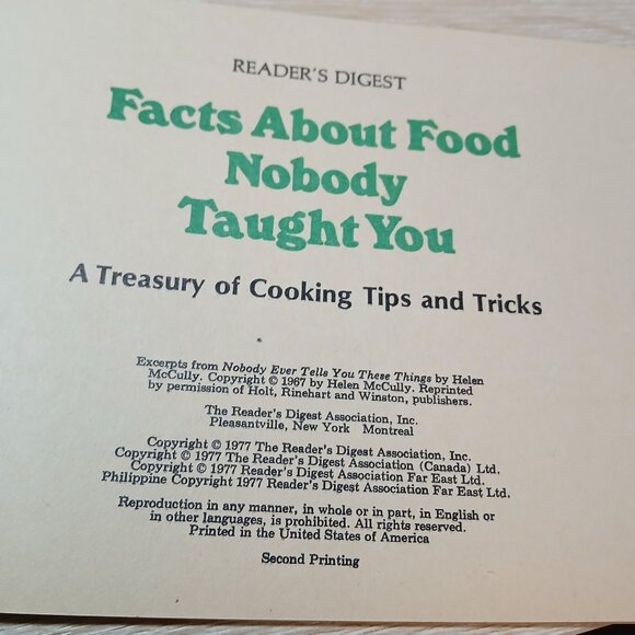 1978 Reader's Digest Creative Cooking Cookbook & Facts About Food Pamphlet - Picture 12 of 16